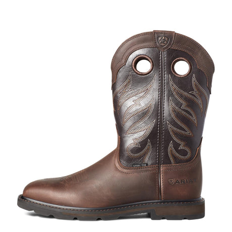 Ariat-Groundwork Wide Square Toe Steel Toe Work Boot Brown-10034717-Steel Toes-4