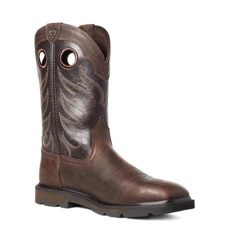 Ariat-Groundwork Work Boot Brown-10034718-Steel Toes-4