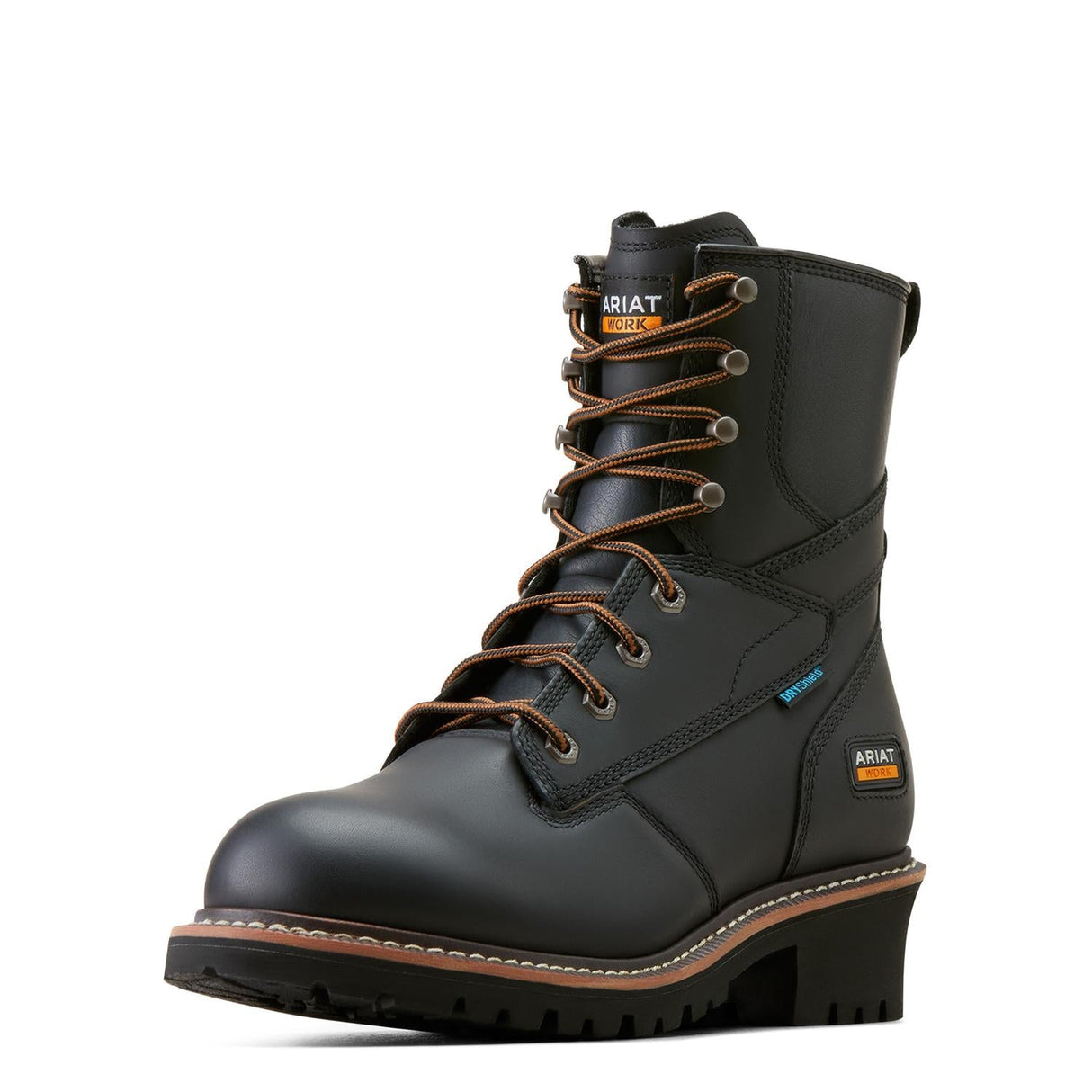 Ariat-Logger Shock Shield Waterproof Work Boot Black-10050842-Steel Toes-1