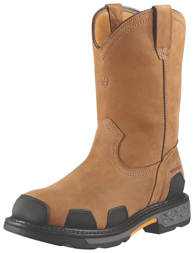 Ariat-OverDrive Pull-On Waterproof Composite Toe Work Boot Dusted Brown-10010901-Steel Toes-1