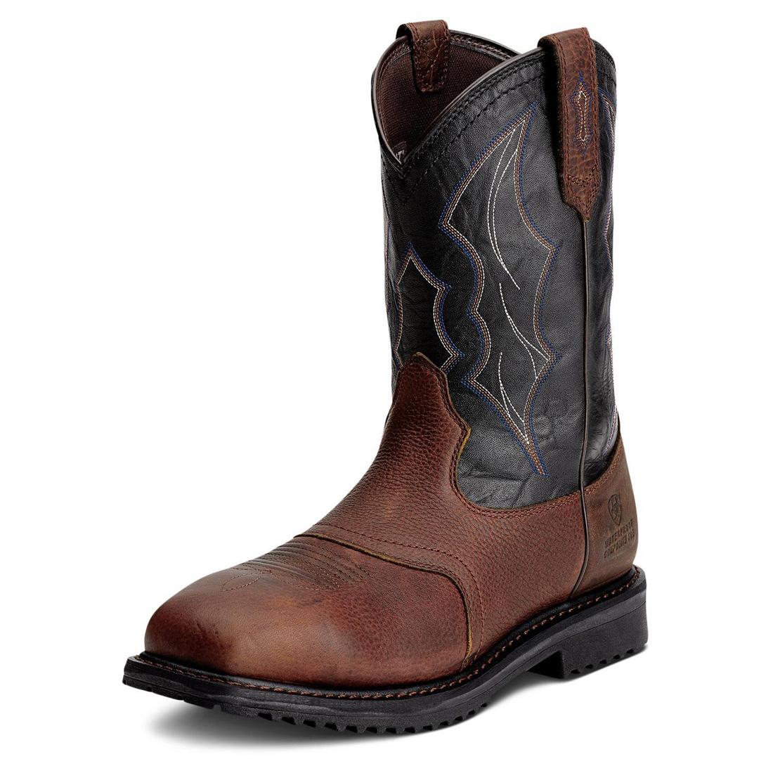 Ariat-RigTek Wide Square Toe Waterproof Composite Toe Work Boot Oiled Brown-10012932-Steel Toes-1