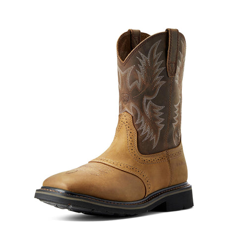 Ariat-Sierra Wide Square Toe Work Boot Aged Bark-10010148-Steel Toes-1