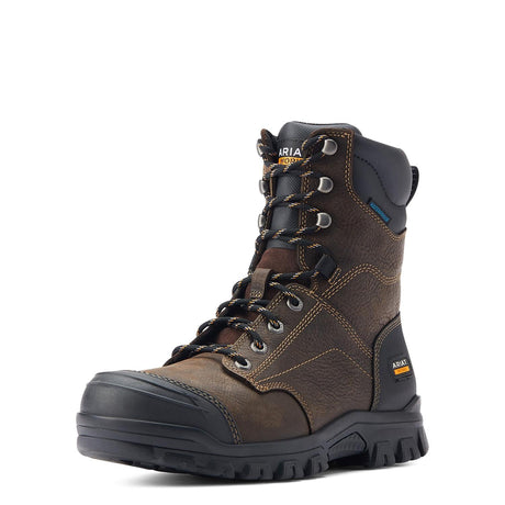 Ariat-Treadfast 8in Waterproof Work Boot Dark Brown-10042484-Steel Toes-2