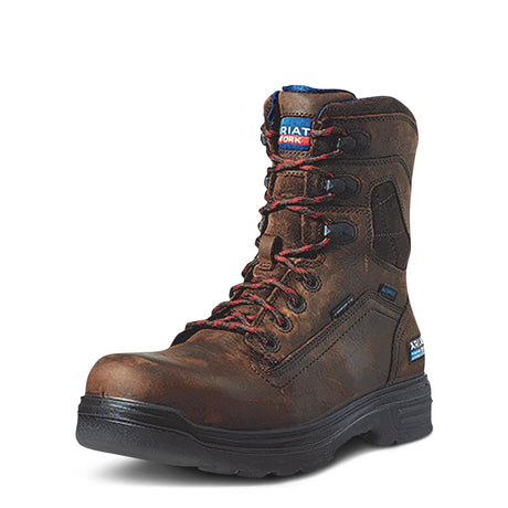 Ariat-Turbo 8in USA Assembled Waterproof Carbon Toe Work Boot Rich Brown-10036737-Steel Toes-1