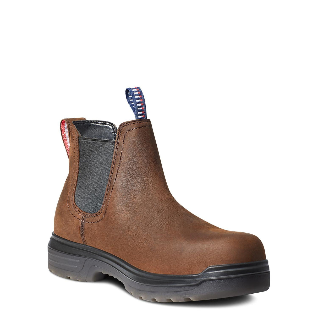 Ariat-Turbo Chelsea USA Assembled Waterproof Carbon Toe Work Boot Barley Brown-10036738-Steel Toes-3