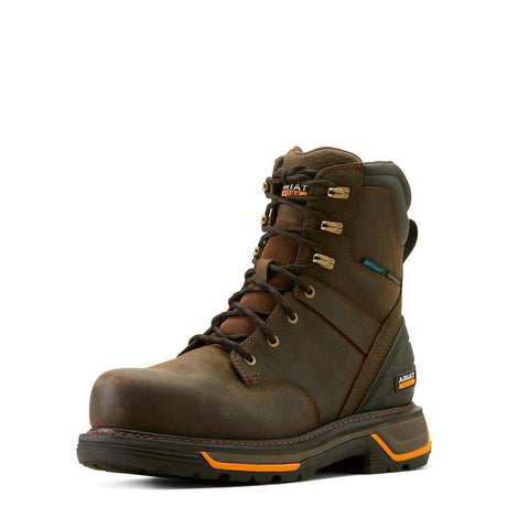Ariat Big Rig 8 inch Composite-Toe Waterproof Work Boot Iron Coffee Side