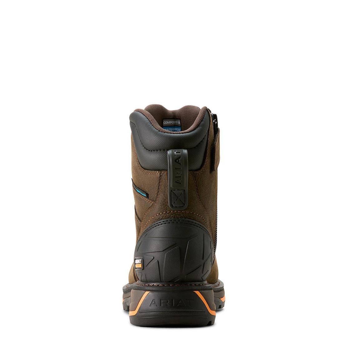 Ariat Big Rig 8 inch Composite-Toe Waterproof Work Boot Iron Coffee Upper