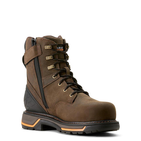 Ariat Big Rig 8 inch Composite-Toe Waterproof Work Boot Iron Coffee Profile