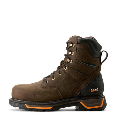 Ariat Big Rig 8 inch Composite-Toe Waterproof Work Boot Iron Coffee Heel