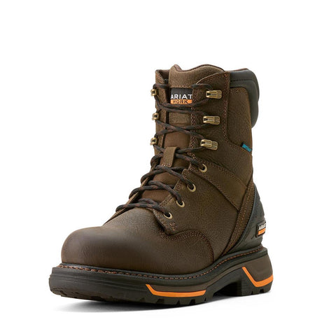 Ariat Big Rig 8 inch Soft-Toe Waterproof Boot Iron Coffee Heel