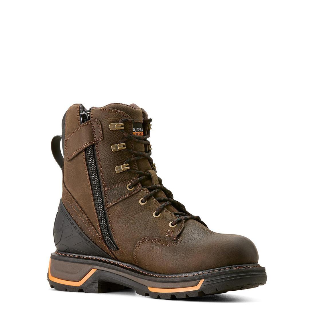 Ariat Big Rig 8 inch Soft-Toe Waterproof Boot Iron Coffee Medial