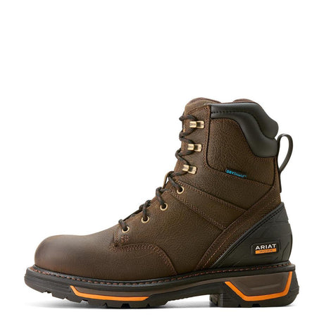 Ariat Big Rig 8 inch Soft-Toe Waterproof Boot Iron Coffee Side