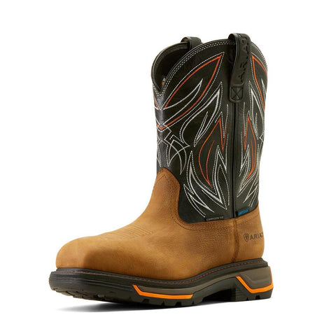 Ariat Big Rig BOA Composite-Toe Waterproof Work Boot Natural Tan Heel