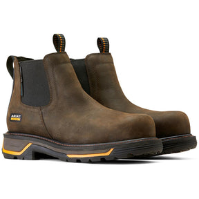 Ariat Big Rig Composite-Toe Waterproof Chelsea Work Boot Iron Coffee Profile