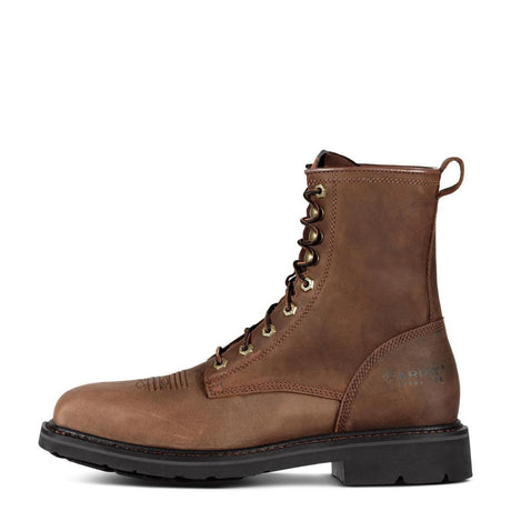 Ariat Cascade 8 inch Steel-Toe Wide Square Toe Work Boot Alamo Brown Side