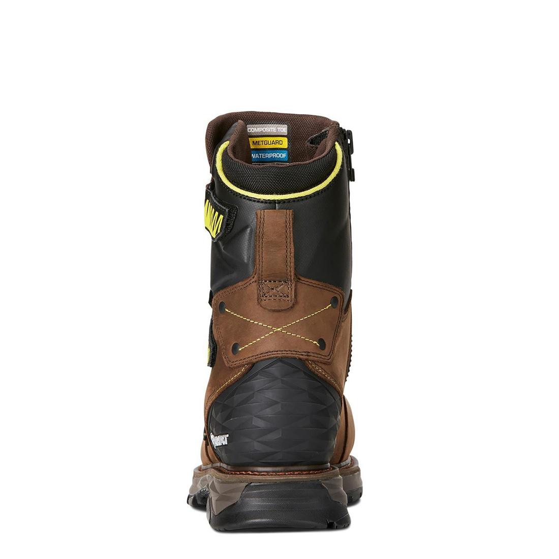 Ariat Catalyst VX 8 inch Composite-Toe Waterproof MetGuard Work Boot Oily Distressed Brown Heel