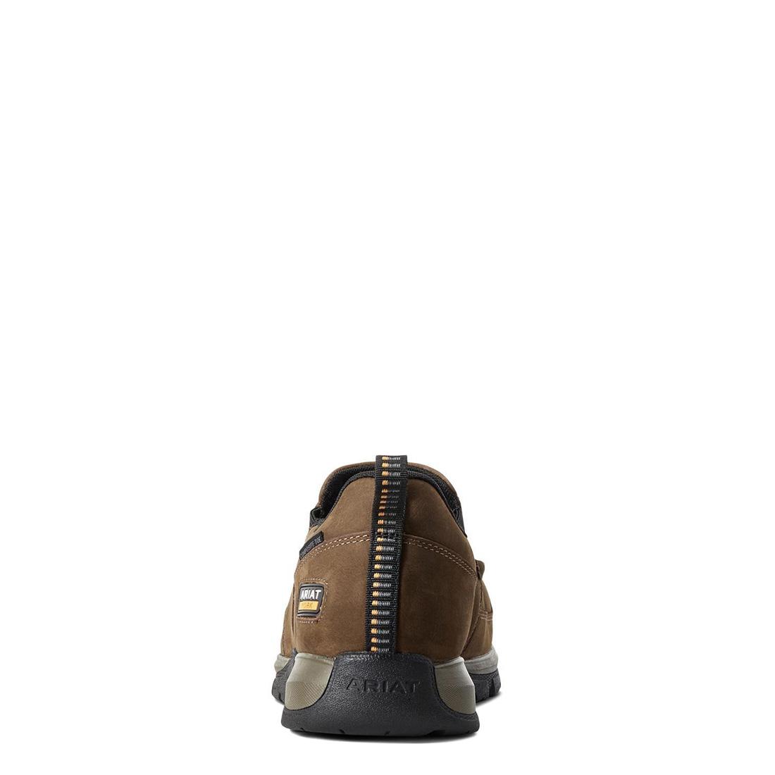 Ariat Edge LTE Composite-Toe SD Slip-On Work Shoe Dark Brown Heel