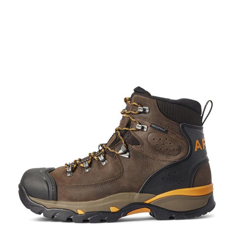 Ariat Endeavor 6 inch Soft-Toe Waterproof Work Boot Chocolate Brown Side