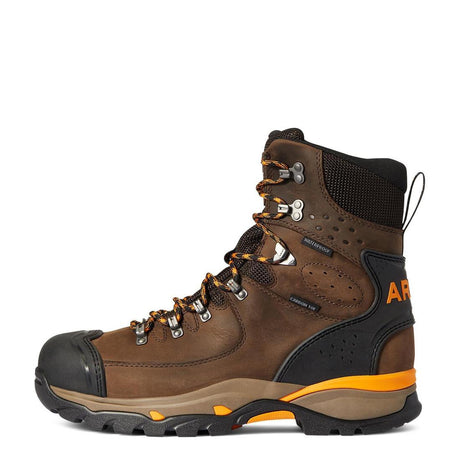 Ariat Endeavor 8 inch Carbon-Toe Waterproof Work Boot Chocolate Brown Upper