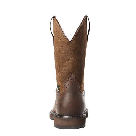 Ariat Groundbreaker Steel-Toe MetGuard Work Boot Brown Heel