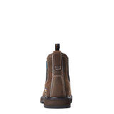 Ariat Groundbreaker Steel-Toe Waterproof Chelsea Work Boot Brown Heel