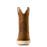 Ariat Rebar Composite-Toe Waterproof Pull-On Wedge Work Boot Distressed Brown Heel