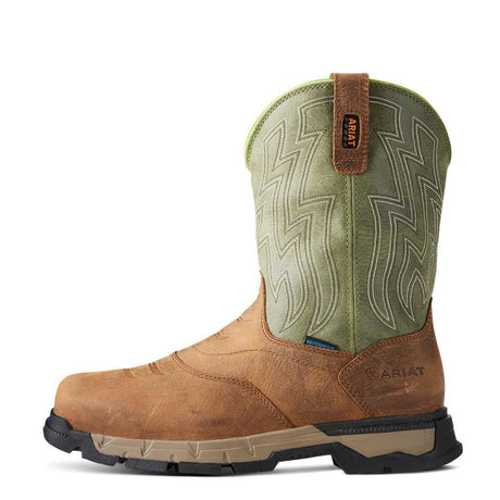 Ariat Rebar Flex Soft-Toe Waterproof Western Boot Rye Brown Side