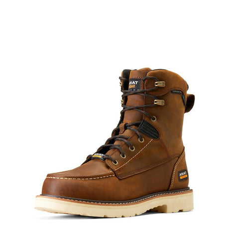 Ariat Rebar Lift 8 inch Composite-Toe Waterproof Work Boot Distressed Brown Side