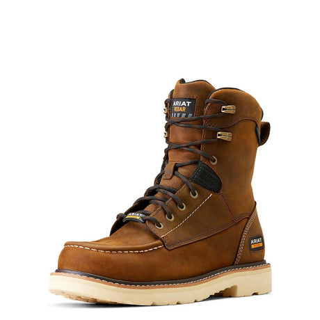 Ariat Rebar Lift 8 inch Soft-Toe Waterproof Boot Distressed Brown Detail