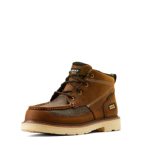 Ariat Rebar Lift Composite-Toe Chukka Work Boot Distressed Brown-Textured Detail