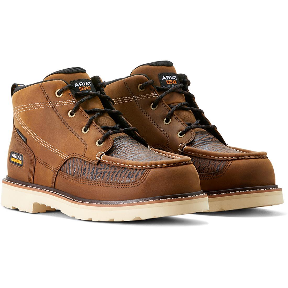 Ariat Rebar Lift Composite-Toe Chukka Work Boot Distressed Brown-Textured Profile