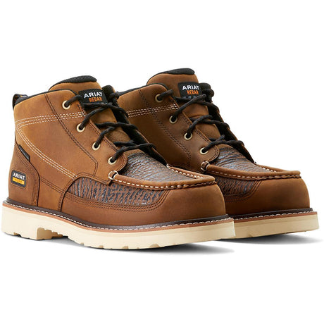 Ariat Rebar Lift Composite-Toe Chukka Work Boot Distressed Brown-Textured Profile