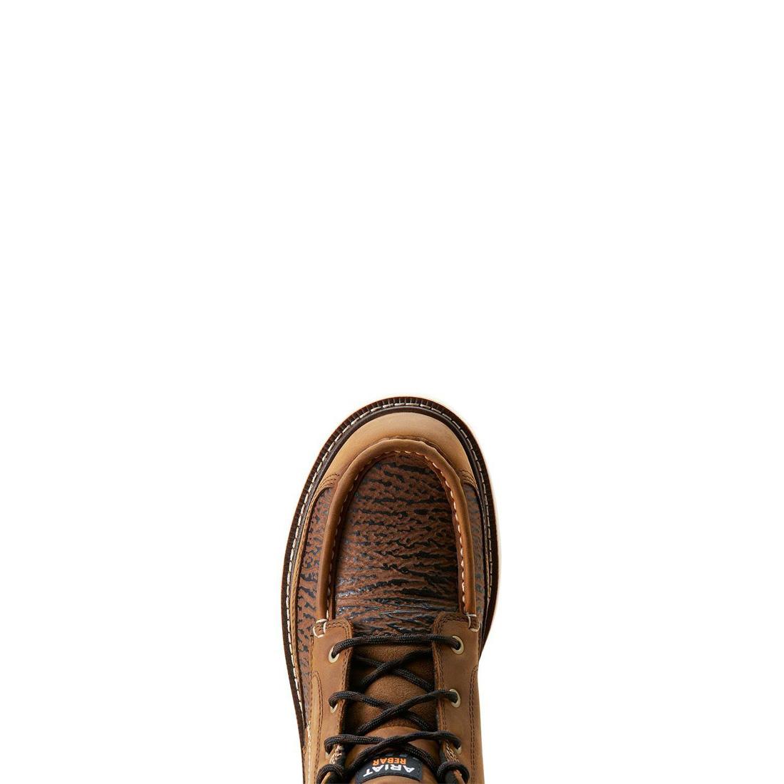 Ariat Rebar Lift Composite-Toe Chukka Work Boot Distressed Brown-Textured Upper