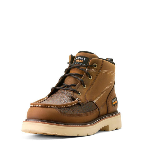 Ariat Rebar Lift Soft-Toe Chukka Boot Distressed Brown-Textured Heel