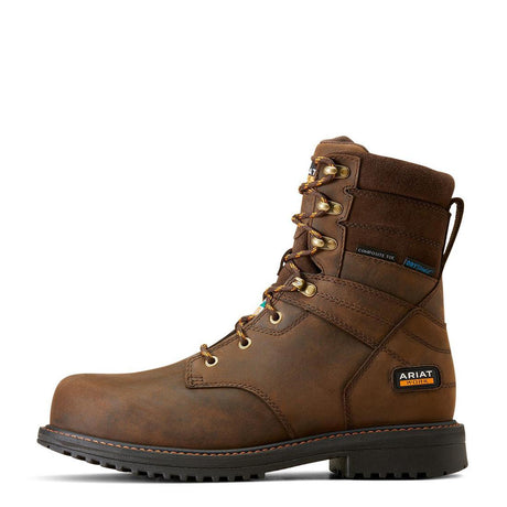 Ariat RigTEK 8 inch Composite-Toe CSA Waterproof Work Boot Oily Distressed Brown Side