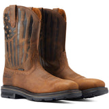 Ariat Sierra Shock Shield Patriot Steel-Toe Work Boot Distressed Brown Profile