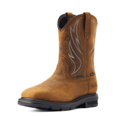 Ariat Sierra Shock Shield Steel-Toe Waterproof Work Boot Distressed Brown Side