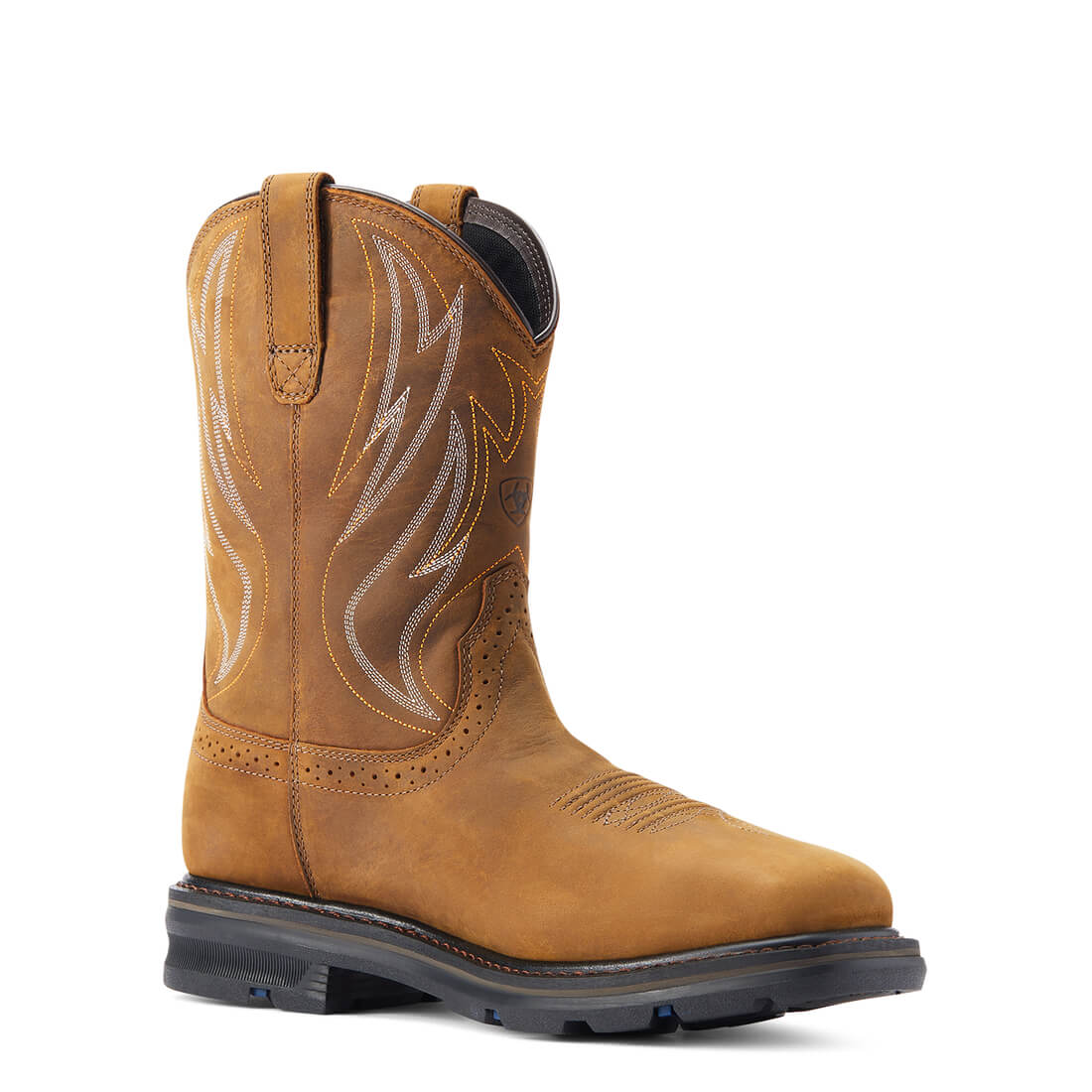 Ariat Sierra Shock Shield Steel-Toe Waterproof Work Boot Distressed Brown Profile