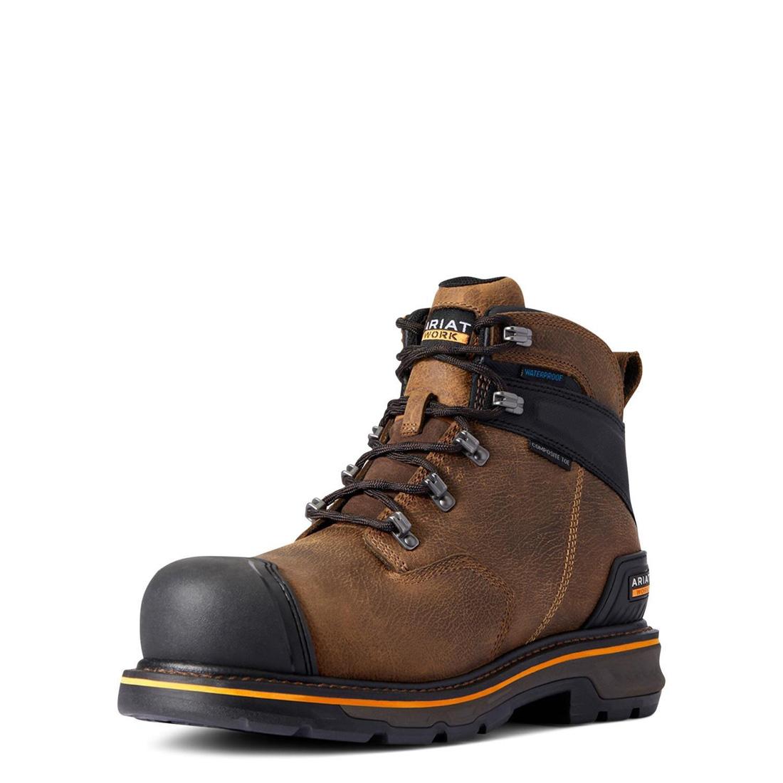 Ariat Stump Jumper 6 inch Composite-Toe Waterproof Work Boot Dark Hickory Heel