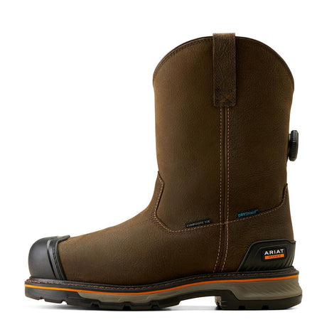 Ariat Stump Jumper BOA Composite-Toe Waterproof Pull-On Work Boot Iron Coffee Side