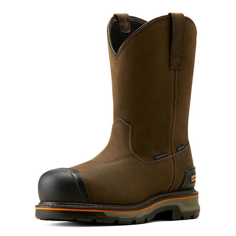 Ariat Stump Jumper BOA Composite-Toe Waterproof Pull-On Work Boot Iron Coffee Heel