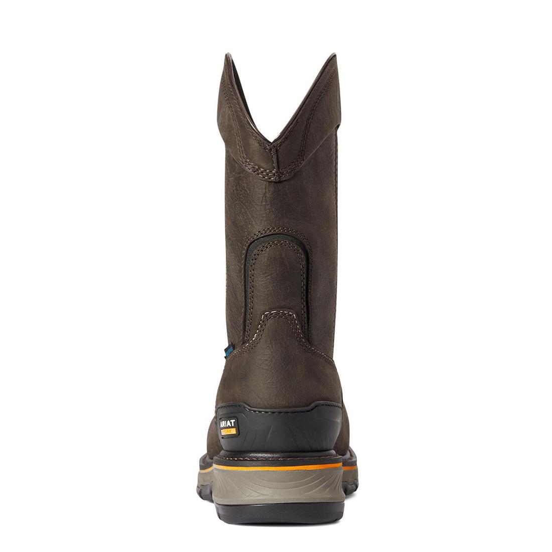 Ariat Stump Jumper Composite-Toe Waterproof Pull-On Work Boot Iron Coffee Heel