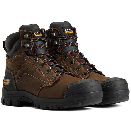 Ariat Treadfast 6" Steel-Toe Waterproof Work Boot Brown Profile