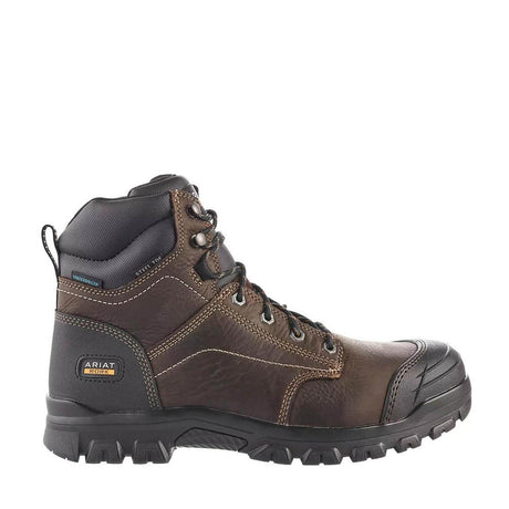 Ariat Treadfast 6" Steel-Toe Waterproof Work Boot Brown Side