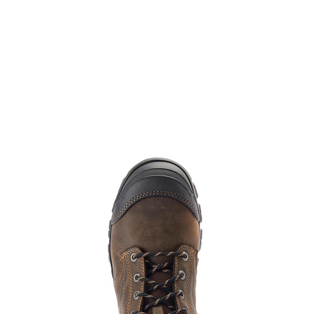 Ariat Treadfast 8" Steel-Toe Waterproof Work Boot Dark Brown Sole