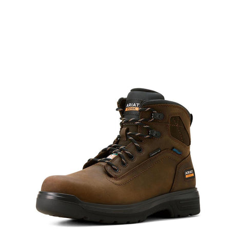 Ariat Turbo 6 inch Carbon-Toe CSA Waterproof Work Boot Rich Brown Heel