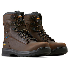 Ariat Turbo 8 inch Carbon-Toe Waterproof Work Boot Rich Brown Profile