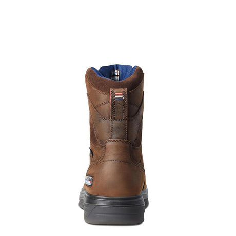Ariat Turbo 8 inch Carbon-Toe Waterproof USA Assembled Work Boot Rich Brown Heel