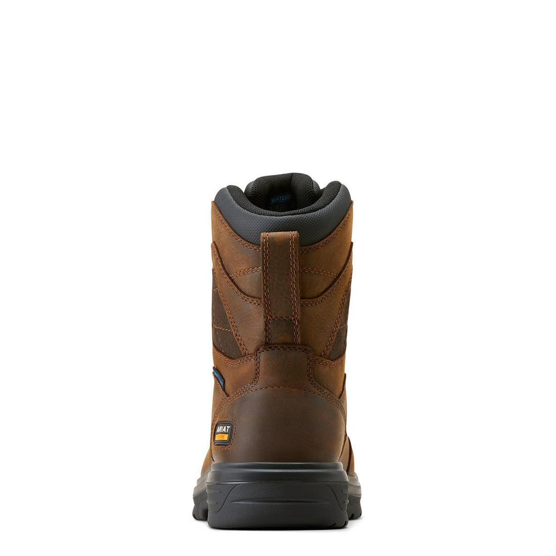 Ariat Turbo 8 inch Soft-Toe Waterproof Boot Rich Brown Heel