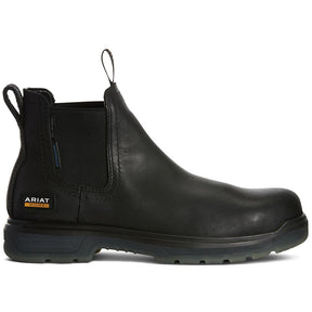 Ariat Turbo Carbon-Toe Waterproof Chelsea Work Boot Black Profile